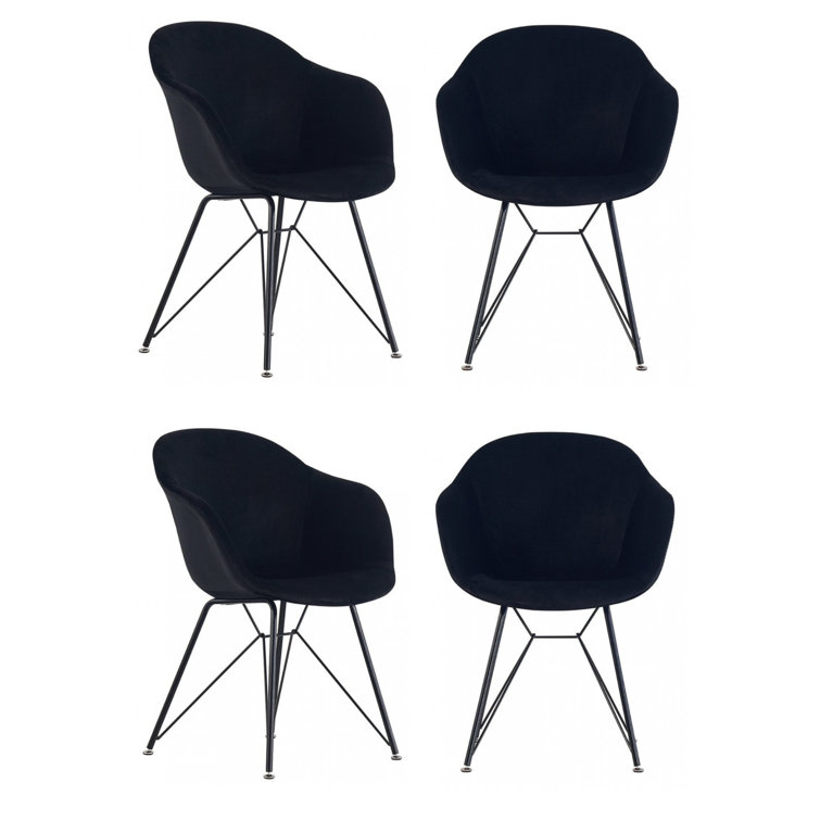 Canora Grey Altheimer Upholstered Dining Chair Armchair Metal Legs